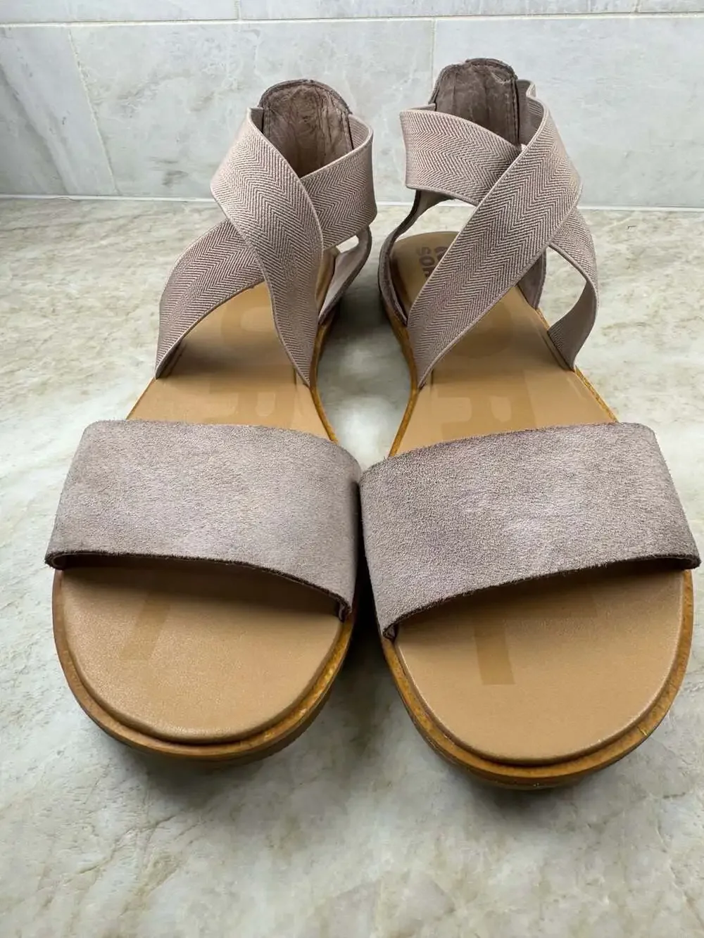 Sorel Ella II Blush Elastic Strap Comfort Sandals Size 10.5